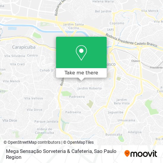 Mapa Mega Sensação Sorveteria & Cafeteria