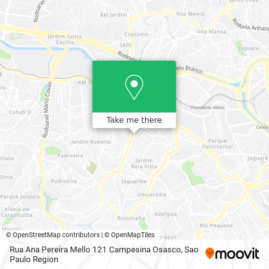 Mapa Rua Ana Pereira Mello 121 Campesina Osasco