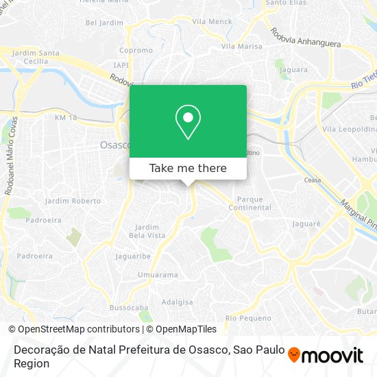 Mapa Decoração de Natal Prefeitura de Osasco