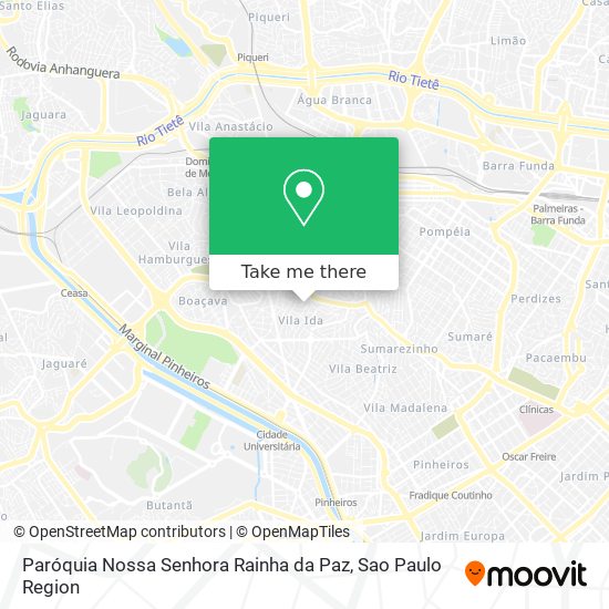 Mapa Paróquia Nossa Senhora Rainha da Paz