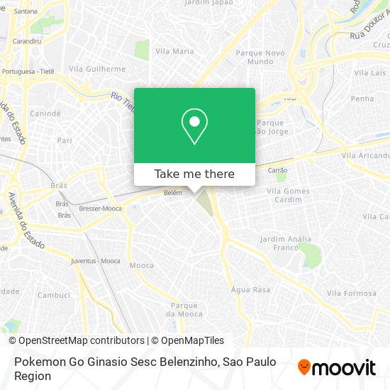 Pokemon Go Ginasio Sesc Belenzinho map