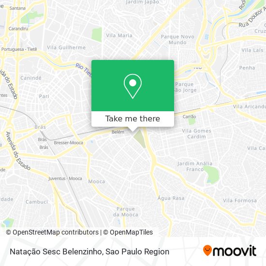 Natação Sesc Belenzinho map