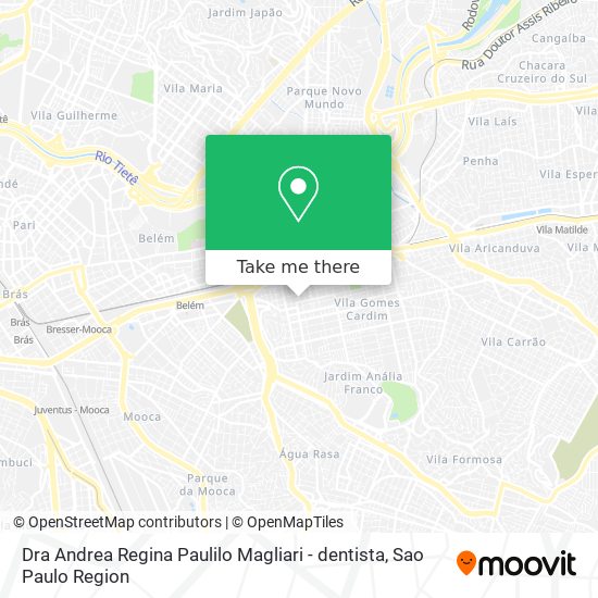 Mapa Dra Andrea Regina Paulilo Magliari - dentista