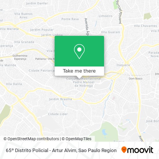 65º Distrito Policial - Artur Alvim map