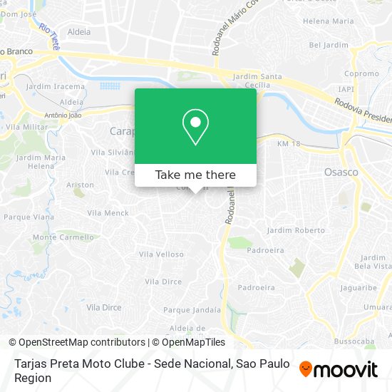 Tarjas Preta Moto Clube - Sede Nacional map