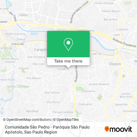 Mapa Comunidade São Pedro - Paróquia São Paulo Apóstolo