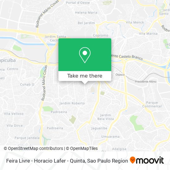 Mapa Feira Livre - Horacio Lafer - Quinta