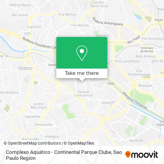 Complexo Aquático - Continental Parque Clube map