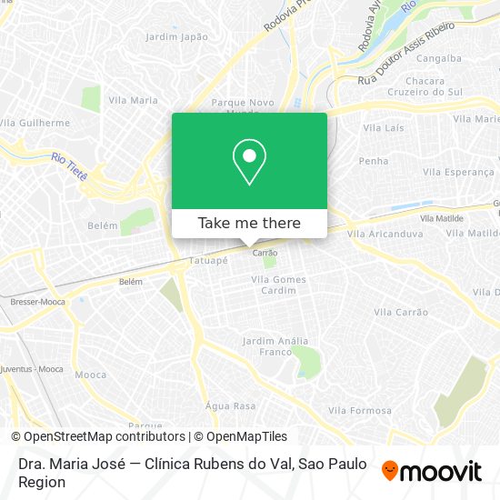 Mapa Dra. Maria José — Clínica Rubens do Val
