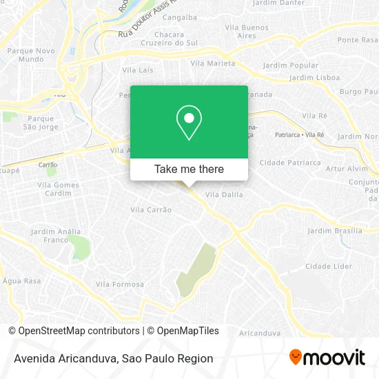 Mapa Avenida Aricanduva