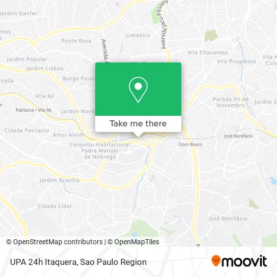 Mapa UPA 24h Itaquera