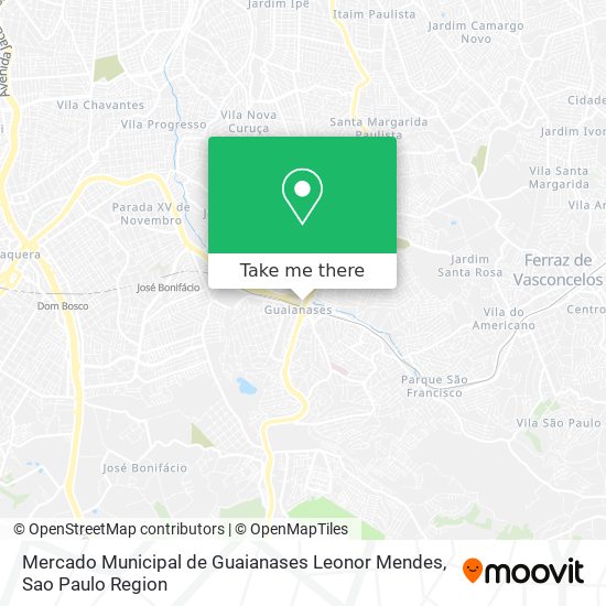 Mapa Mercado Municipal de Guaianases Leonor Mendes