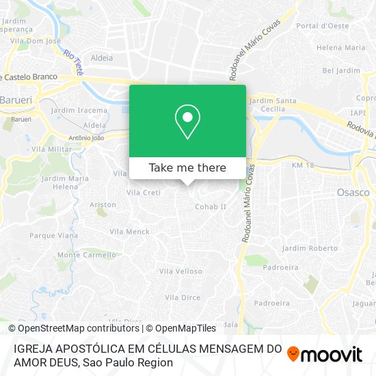 IGREJA APOSTÓLICA EM CÉLULAS MENSAGEM DO AMOR DEUS map