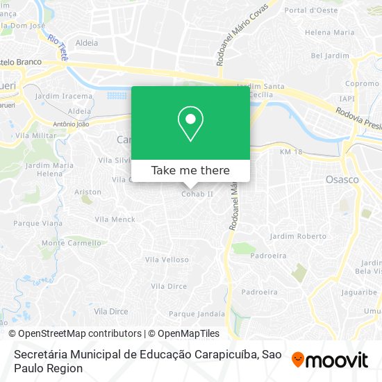 Secretária Municipal de Educação Carapicuíba map