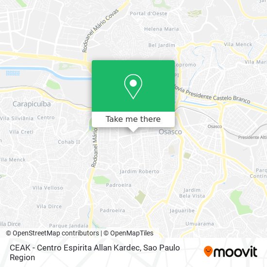 Mapa CEAK - Centro Espirita Allan Kardec