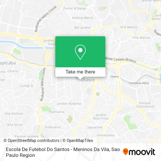 Escola De Futebol Do Santos - Meninos Da Vila map
