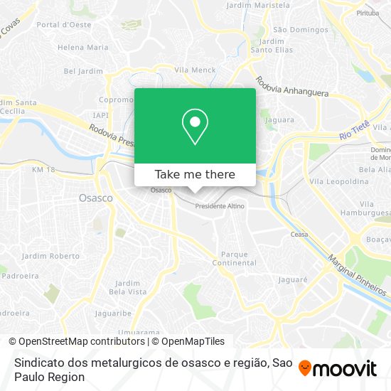 Sindicato dos metalurgicos de osasco e região map