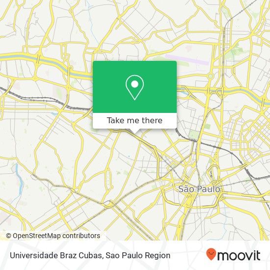 Universidade Braz Cubas map