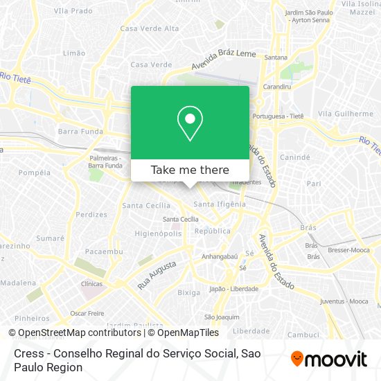 Cress - Conselho Reginal do Serviço Social map