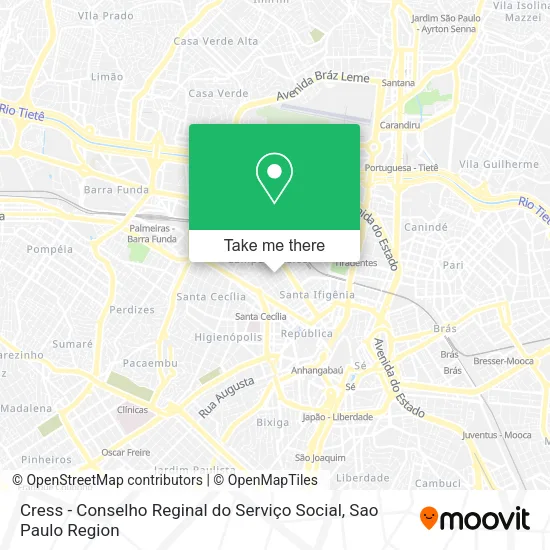 Cress - Conselho Reginal do Serviço Social map