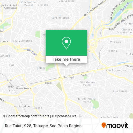 Rua Tuiuti, 928, Tatuapé map