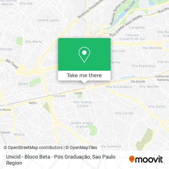 Mapa Unicid - Bloco Beta - Pós Graduação