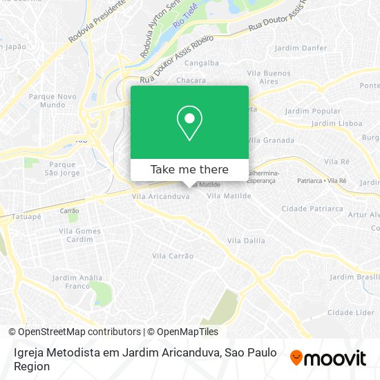 Igreja Metodista em Jardim Aricanduva map