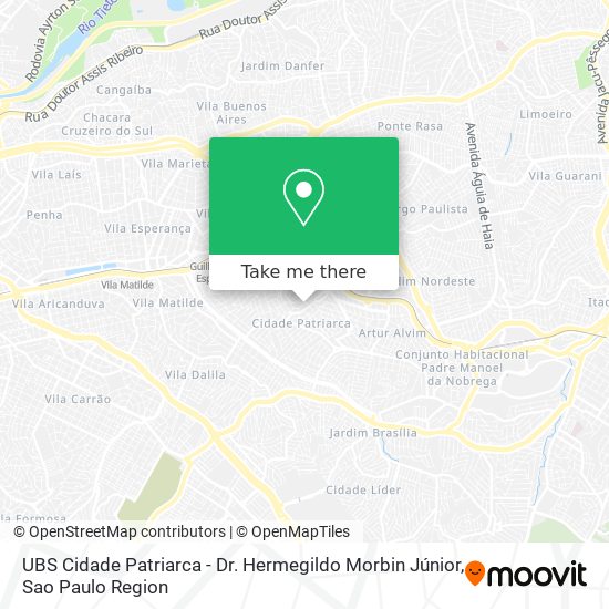 Mapa UBS Cidade Patriarca - Dr. Hermegildo Morbin Júnior