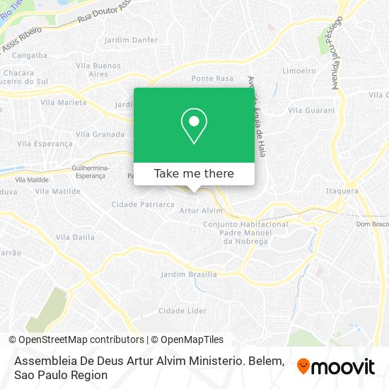 Assembleia De Deus Artur Alvim Ministerio. Belem map