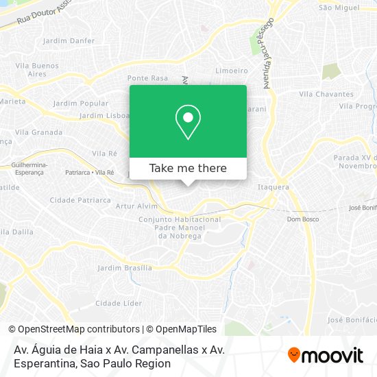 Mapa Av. Águia de Haia x Av. Campanellas x Av. Esperantina