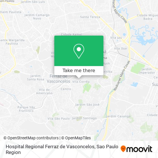 Hospital Regional Ferraz de Vasconcelos map