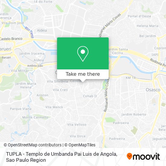 TUPLA - Templo de Umbanda Pai Luis de Angola map