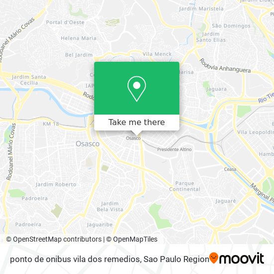 ponto de onibus vila dos remedios map