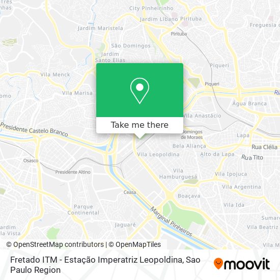 Fretado ITM - Estação Imperatriz Leopoldina map