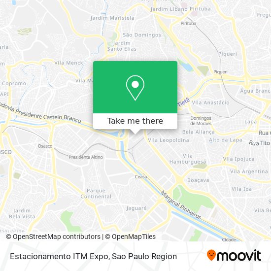Estacionamento ITM Expo map
