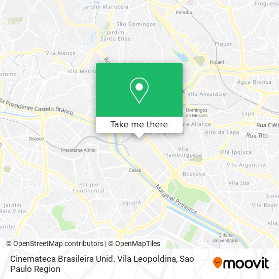 Cinemateca Brasileira Unid. Vila Leopoldina map