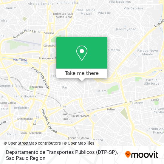 Mapa Departamento de Transportes Públicos (DTP-SP)