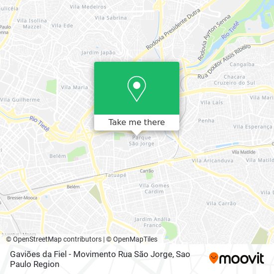 Mapa Gaviões da Fiel - Movimento Rua São Jorge