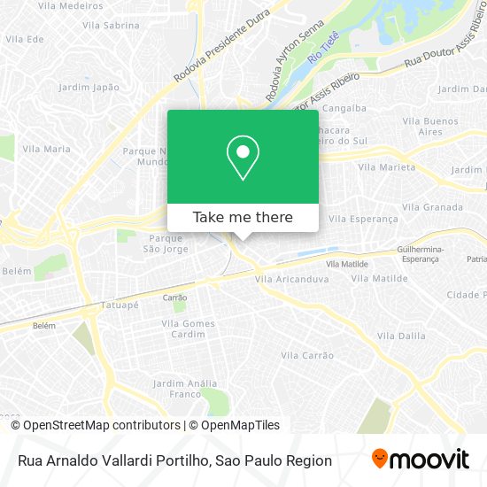 Mapa Rua Arnaldo Vallardi Portilho