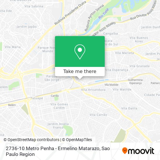 2736-10  Metro Penha - Ermelino Matarazo map