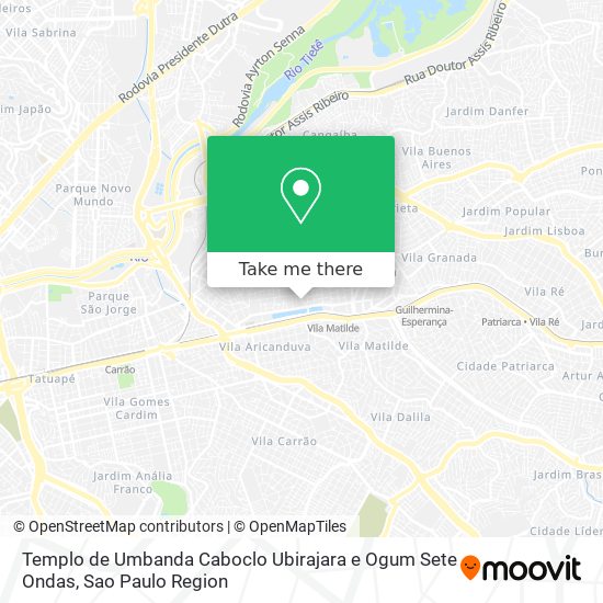 Templo de Umbanda Caboclo Ubirajara e Ogum Sete Ondas map