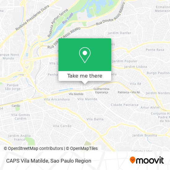 CAPS Vila Matilde map