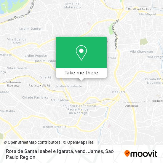 Mapa Rota de Santa Isabel e Igaratá, vend. James