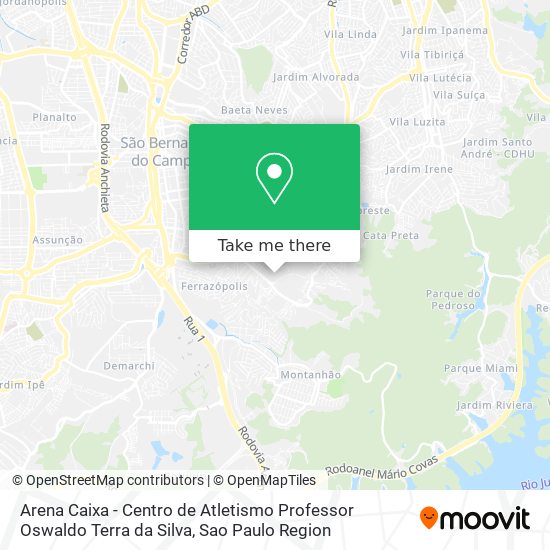 Arena Caixa - Centro de Atletismo Professor Oswaldo Terra da Silva map