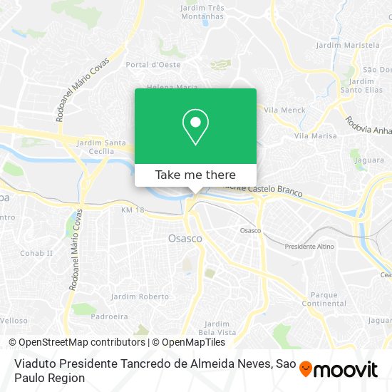 Mapa Viaduto Presidente Tancredo de Almeida Neves