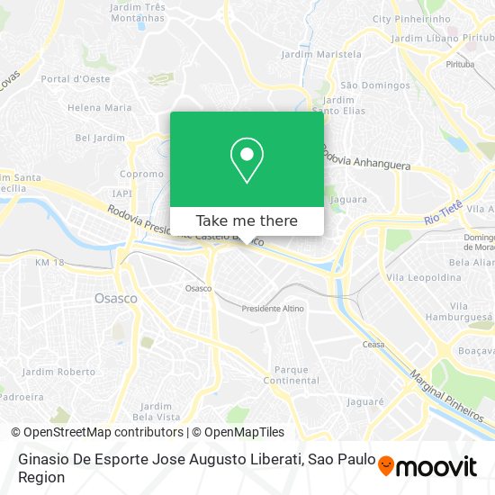 Mapa Ginasio De Esporte Jose Augusto Liberati