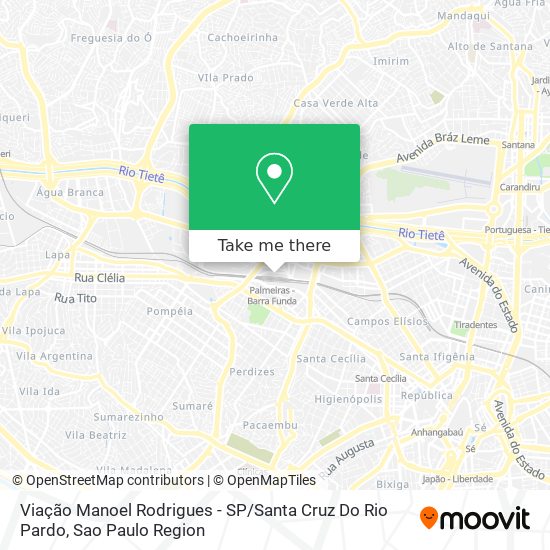 Mapa Viação Manoel Rodrigues - SP / Santa Cruz Do Rio Pardo