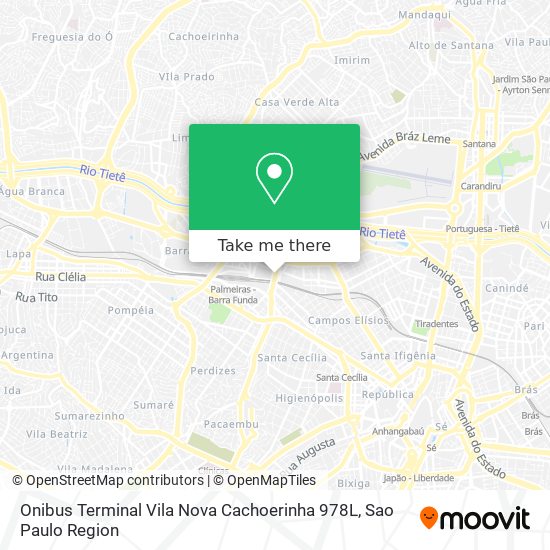 Mapa Onibus Terminal Vila Nova Cachoerinha 978L