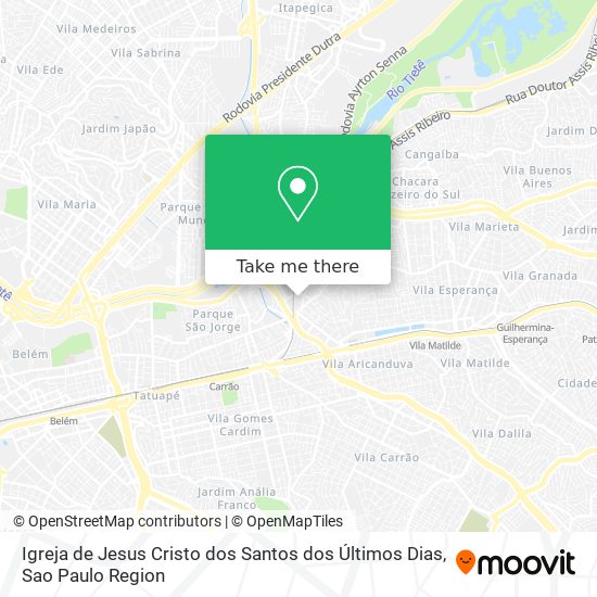 Mapa Igreja de Jesus Cristo dos Santos dos Últimos Dias