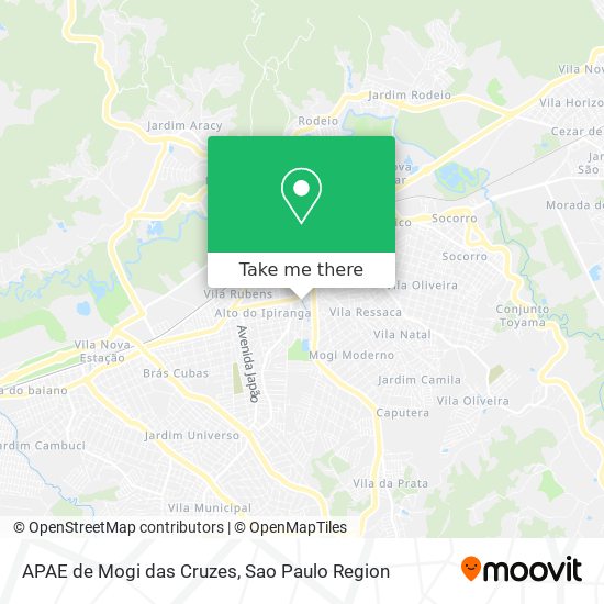 Mapa APAE de Mogi das Cruzes